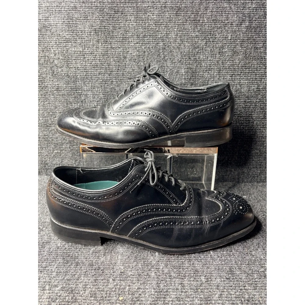 Florsheim Mens Black Leather Wingtip Oxford Brogue Dress Shoes D70018-FL 11 D